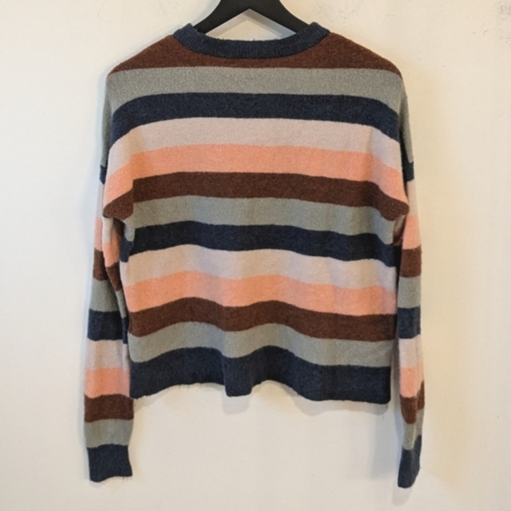 Madewell Pullover Sweater Elmwood Stripe Merino Wool Alpaca Size XS Oversized - Picture 4 of 8